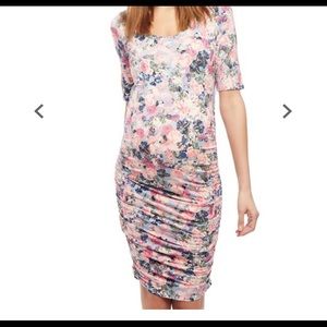 Motherhood Maternity side-ruched midi dress